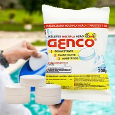 Genco Cloro Pastilha Múltipla Ação Para Piscina 200g Tablete Foto mini 4
