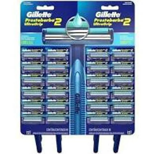 Gillette Prestobarba ultragrip cabeça fixa cartela com 24 unidades cabo azul Foto 1