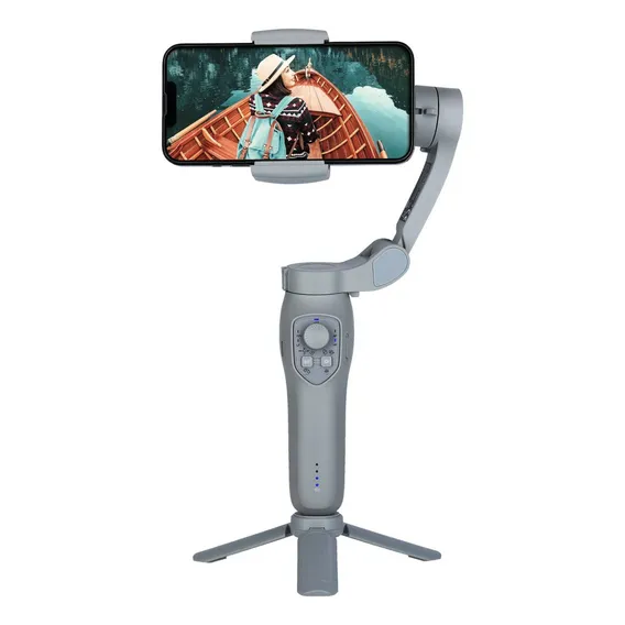 Gimbal Estabilizador Dobráveis Portátil para Celular Vertical Horizontal Novavida L7Cpro 3 Eixos Mini Tripé Cor Cinza Foto 1