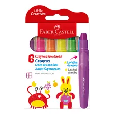 Giz Cera 6 Cores Jumbo Supermacios Neon Retratil Creat Faber Foto  mini 1