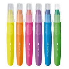 Giz Cera 6 Cores Jumbo Supermacios Neon Retratil Creat Faber Foto mini  2