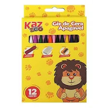 Giz Cera Apagavel 12 Cores Triangular + Apontador + Borracha Foto  mini 1