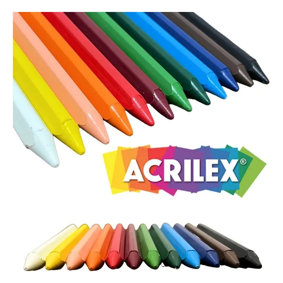 Giz Cera Grosso Big Triangular 12 Cores Jumbo Acrilex Foto 1