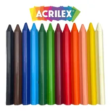 Giz Cera Grosso Big Triangular 12 Cores Jumbo Acrilex Foto mini 2