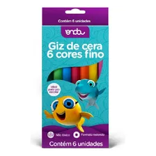 Giz De Cera Fino 6 Cores Infantil Desenhar E Colorir Foto mini 1