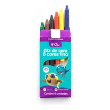 Giz De Cera Fino 6 Cores Infantil Desenhar E Colorir Foto mini 2