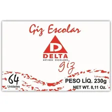 Giz Escolar Branco 40caixasx64palitos Delta Foto mini 1