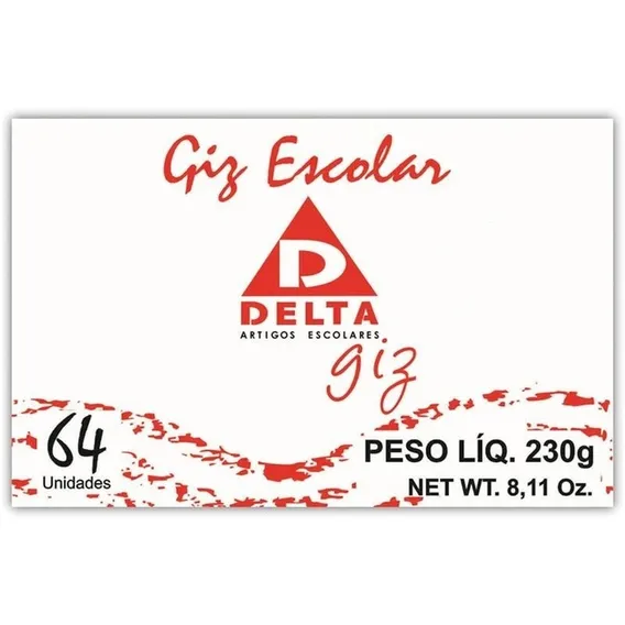 Giz Escolar Branco 40caixasx64palitos Delta Foto 1