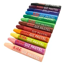 Giz Pastel Oleo Com 12 Cores Cores Kaz Foto mini 3