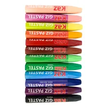 Giz Pastel Oleo Com 12 Cores Cores Kaz Foto mini 4