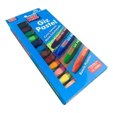 Giz Pastel Oleo Com 12 Cores Cores Kaz Foto mini 1