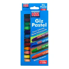 Giz Pastel Oleo Com 12 Cores Cores Kaz Foto mini 2