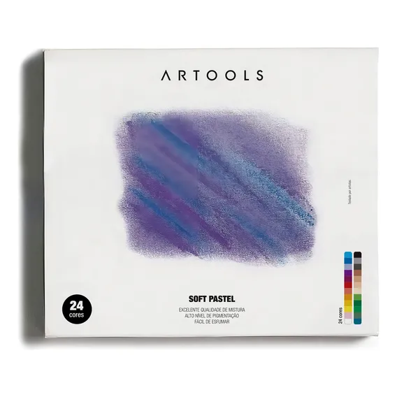 Giz Pastel Seco Artools Soft Pastel Com 24 Cores Foto 1