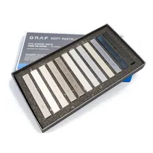 Giz Pastel Seco Graf Soft Pastels Tons De Cinza 12 Cores Cis Foto mini 3