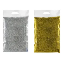 Glitter Em P贸 Prata Brilho 500 Gramas Prata E Dourada Foto mini 1