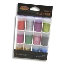Glitter Mix - Purpurina Artesanato - Kit Com 12 Potes - Umk Foto mini 1