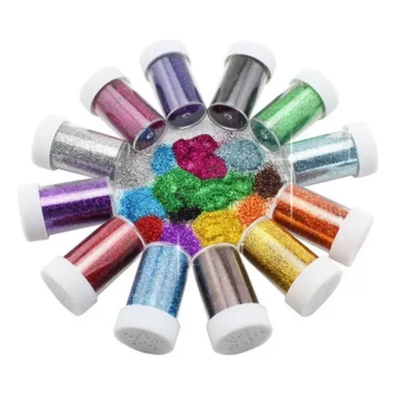 Glitter para artesanatos Glitter Glitter purpurina de 3g em kit de 36u - sortidos Foto 1