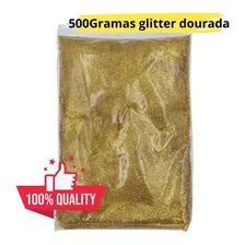 Glitter Purpurina Pó Brilho Decoração Prata 500g Cor Dourado Foto mini 1