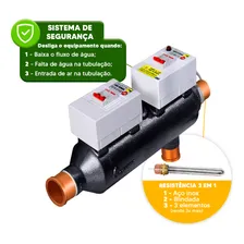 Globalmar aquecedor de piscinas elétrico trocador coletor 8.000w inox Foto mini  2