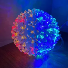 Globo 100 Lâmpadas Pisca Pisca Luz Led Flor Colorida Natal Foto mini  2