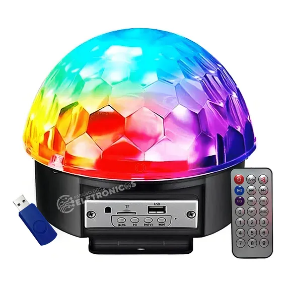 Globo Bola Maluca Projetor Holográfico Led Rgb Bluetooth Foto 1