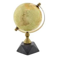 Globo Terrestre Decor Em Aluminio E Pedra Dour E Preto 24cm Foto mini 1