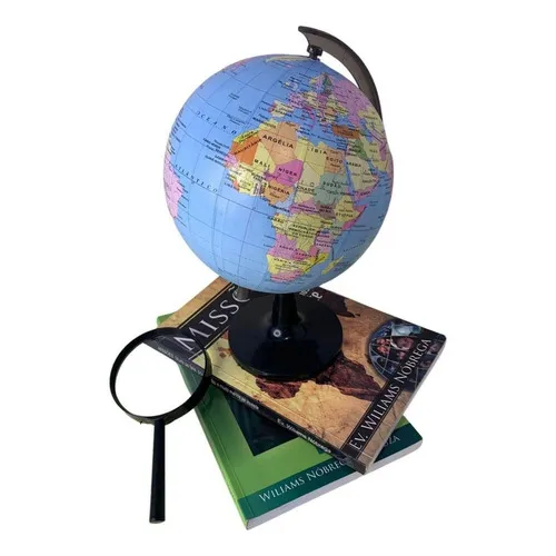 Globo Terrestre Político Giratorio Escolar Decorativo + Lupa Foto 1
