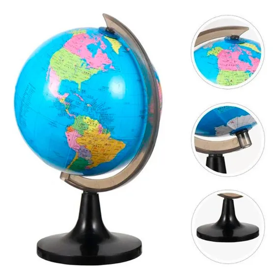 Globo Terrestre Político Mapa Mundi - Total 30cm Giratorio Foto 1