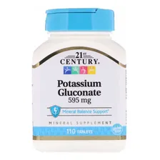 Gluconato De Potássio 110 Tabletes 595 Mg - 21st Century Eua Foto mini 1