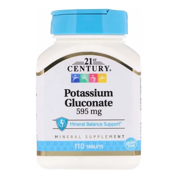 Gluconato De Potássio 110 Tabletes 595 Mg - 21st Century Eua Foto 1