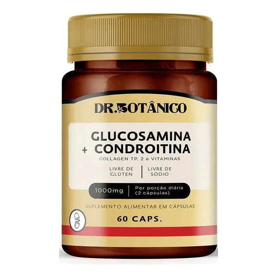 Glucosamina + Condroitina + Ucii 1000mg 60 Cáps. Dr Botanico Sabor Sem Sabor Foto 1