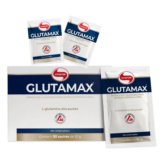 Glutamax 100% L-glutamina Vitafor 30 Sachês Ganhe Foto 1