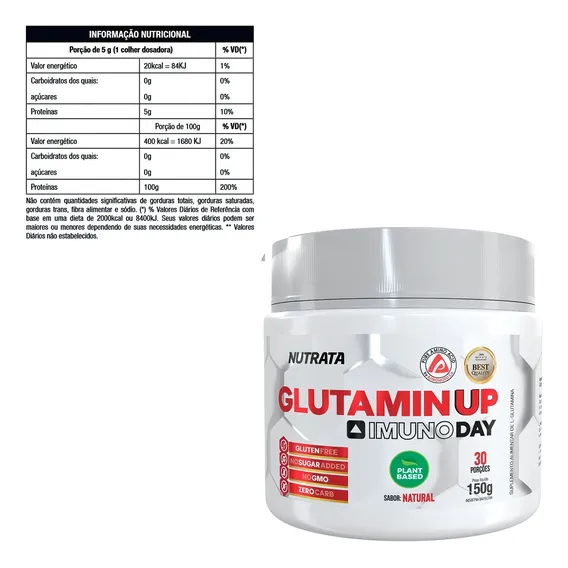 Glutamin Up Glutamina 150g - Nutrata Sabor Sem sabor Foto 1