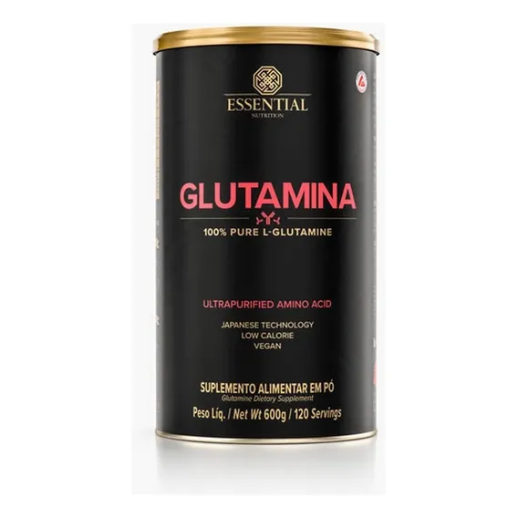 Glutamina 600g - Essential Nutrition - L-glutamine 100% Pura Sabor Sem Sabor Foto 1