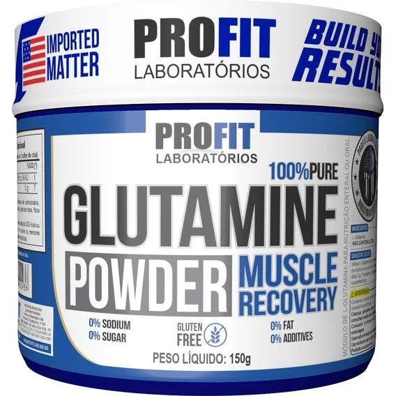 Glutamina Aminoácido 150g - 100% Pura - Profit Labs Sabor Sem Sabor Foto 1