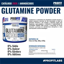 Glutamina Aminoácido 150g - 100% Pura - Profit Labs Sabor Sem Sabor Foto mini 2