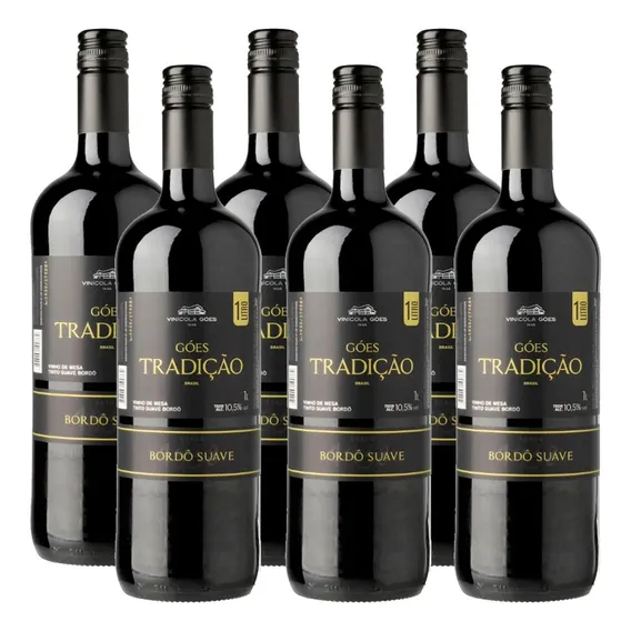 Góes Tradição Vinho De Mesa Tinto Bordo Suave Caixa 6 X 1lt Foto 1