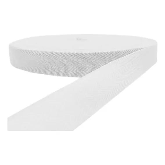 Gorgorão Branco Com Friso - Fita Viés 22mm C/ 100 Metros Lisa Foto 1
