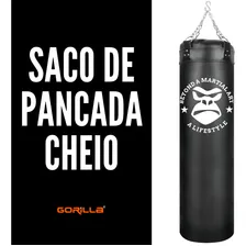 Gorilla Muay Thai Golpes Box Treino Saco Pancada Profissional 120x100 Cor Preto Foto mini 1