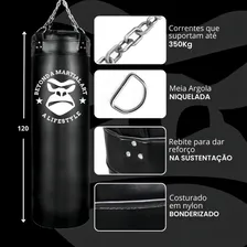 Gorilla Muay Thai Golpes Box Treino Saco Pancada Profissional 120x100 Cor Preto Foto mini 2