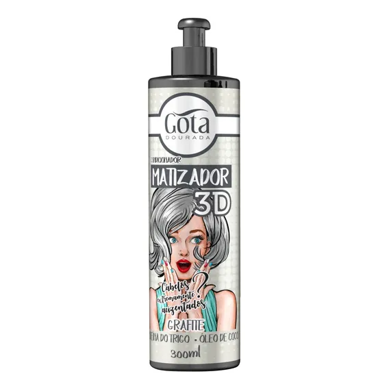 Gota Dourada Condicionador Matizador 3d Grafite 300ml Foto 1