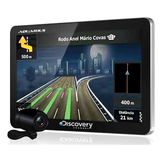 Gps Discovery Channel Mtc 3383 5.0 Tv Digital E Camera De Ré Cor Preto Aquarius Foto 1