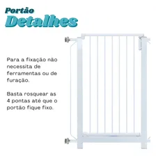 Grade De Porta P/ Vão Pop Tubline Segurança P/ Crianças Pets Cor Branco Foto mini 3