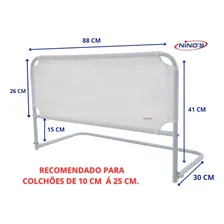 Grade Para Proteção De Cama Simples Dobrável Branca Ninos Cor Branco Liso Foto mini  2