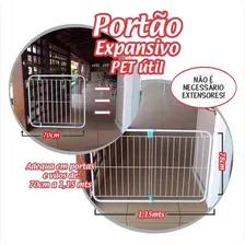 Grade Porta Portão Pet Útil Criança Bebe Cão Vão 79 A 115 Cm Cor Branco Foto mini 2