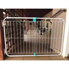 Grade Porta Portão Pet Útil Criança Bebe Cão Vão 79 A 115 Cm Cor Branco Foto mini 1