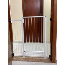 Grade Portão Pet E Trava Segurança 2 Extensores 85cm A 89cm Cor Branco Jostech Foto mini  3