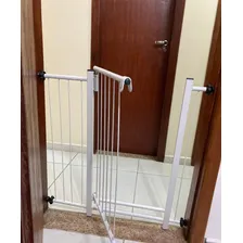 Grade Portão Pet E Trava Segurança 2 Extensores 85cm A 89cm Cor Branco Jostech Foto mini 4