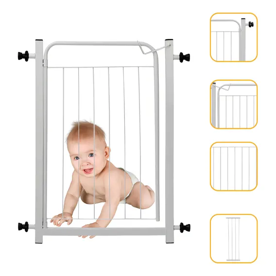 Grade Portão Proteção Pet Bebê Escada Porta 89cm À 94cm Cor Branca Acompanha 1 Extensor De 20cm Foto 1