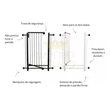 Grade Portão Pet Com Extensor E Trava De Segurança 115cm Top Cor Preto Império Diano Foto mini 3